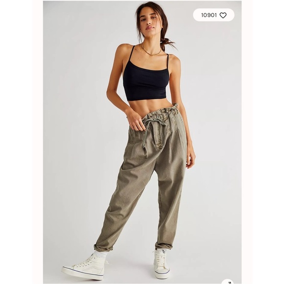 Free People Margate pleated trousers Greenwith High-Waisted Design small - Picture 1 of 7